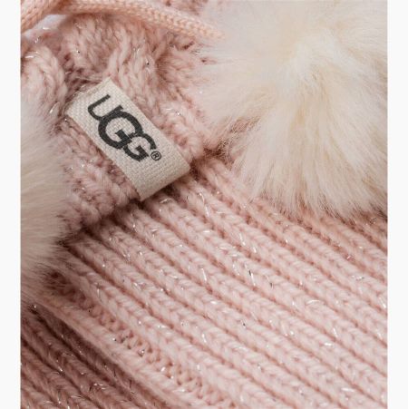 UGG Raana Pom-Pom Rainboot Pink Silver Socks for Kids (YVFM81356)